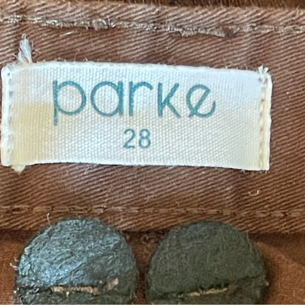 PARKE Horseshoe / Barrel Brown High Rise Wide Leg Jeans Size 28 Button Fly - Picture 7 of 10